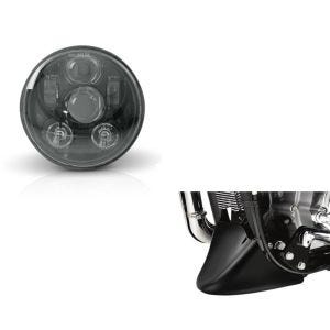 Set: LED Scheinwerfer 5,75" Hauptscheinwerfer + Bugspoiler Harley Davidson Sportster 04-20 in schwarz_1