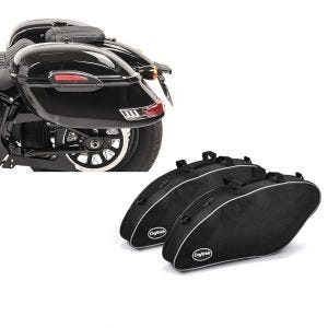 Set: Seitenkoffer Set Delaware 33Ltr rechts und links in schwarz + Koffer Innentaschen für Harley Sport Glide 18-21_1