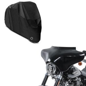 Set: Batwing Verkleidung für Harley Davidson + Abdeckplane XL Faltgarage schwarz_1