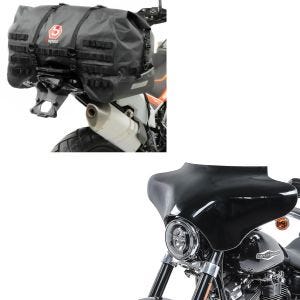 Set: Batwing Verkleidung für Harley Davidson + Hecktasche SX70 70Ltr wasserdicht in schwarz_1