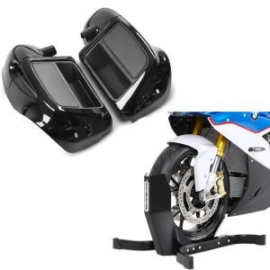Sett: benskjold egnet for Harley Davidson Touring-modeller 14-24 Craftride ventilert svart + motorsykkelrocker Constands Easy-Plus motorsykkelstativ opp til 21 tommer svart