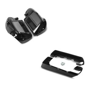 Sett: benskjold egnet for Harley Davidson Touring-modeller 14-24 Craftride ventilert svart + sidekasseforlengelse egnet for Harley Davidson Touring-modeller 14-24 Craftride svart