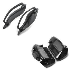 Set: Beinschild für Harley Touring Modelle 2014-2020 schwarz + Seitlicher Windabweiser für Harley-Davidson Touring 14-20 schwarz_1