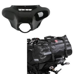 Sett: Batwing kåpe egnet for Harley Davidson Touring 14-24 Craftride + motorsykkel hale bag Drybag Bagtecs XB50 vanntett volum 50l
