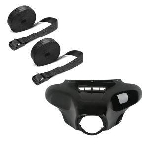 Set: Batwing Verkleidung für Harley Davidson Touring 2014-2020 + Spanngurt Set Zurrgurte 150cm 2 Stück in schwarz_1