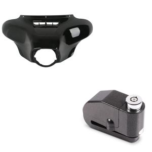 Set: Batwing Verkleidung für Harley Davidson Touring 2014-2020 + Bremsscheibenschloss Alarm 120dB schwarz_1