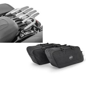 Set: Gepäckträger Stealth für Harley Touring 09-20 chrom + Koffer Innentaschen für Harley-Davidson Touring 94-20 BG1 Paar_1