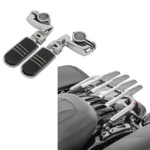Sett: Bagasjehylle egnet for Harley Davidson Electra Glide, Street Glide, Road King 09-24 Craftride + crash bar fotstøtter for 32mm Craftride CF9S