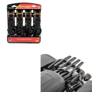 Set: Gepäckträger Harley Davidson Touring 09-20 abnehmbar in schwarz + Spanngurt Set Ratsche mit 4x Zurrschlaufe schwarz_1