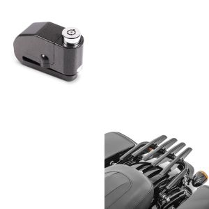 Set: Gepäckträger Harley Davidson Touring 09-20 abnehmbar in schwarz + Bremsscheibenschloss Alarm 120dB schwarz_1