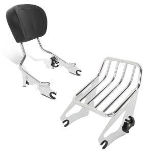 Sett: Bagasjehylle W1 avtagbar egnet for Harley Davidson Touring-modeller 09-24 krom Craftride + Sissy bar egnet for Harley Davidson Touring-modeller 09-24 Craftride Fast Driver-M krom