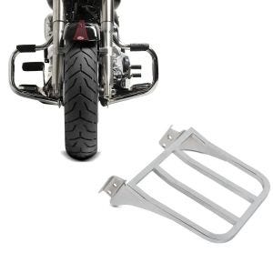 Set: Sturzbügel für Harley Davidson Softail 2000-2017 Mustache chrom + Gepäckträger für Harley-Davidson Sportster, Dyna, Softail chrom_1