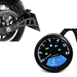 Set: Seitlicher Kennzeichenhalter für Honda Shadow VT 600 C 88-00 + Tachometer LCD Digital Drehzahlmesser Analog Zaddox TM1_1