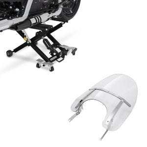 Set: Windschild Harley Davidson Road King 93-21 + Hebebühne Mid-Lift XL heber bis 500kg in schwarz_1
