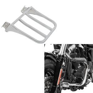 Set: Sturzbügel für Harley Davidson Sportster 2004-2020 Mustache chrom + Gepäckträger für Harley-Davidson Sportster, Dyna, Softail chrom_1