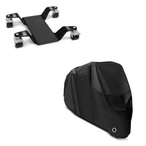 Set: Rangierhilfe für Hauptständer Easy Mover III bis 400kg in schwarz + Abdeckplane XXXXL Faltgarage schwarz_1