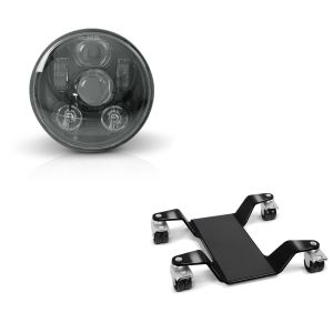 Set: Rangierhilfe für Hauptständer Easy Mover III bis 400kg in schwarz + LED Scheinwerfer 5,75" Hauptscheinwerfer_1