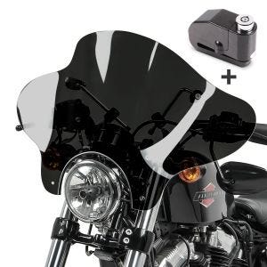 Set: Windschild Batwing + Bremsscheibenschloss Alarm für Indian Scout Bobber_1