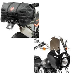 Set: Frontverkleidung für Harley Dyna Low Rider / Street Bob MG5 sg + Hecktasche SX70 70Ltr wasserdicht in schwarz_1