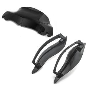 Set: Seitlicher Windabweiser für Harley-Davidson Touring 14-20 schwarz + Windschild 9" für Harley Electra-Street Glide 14-20_1