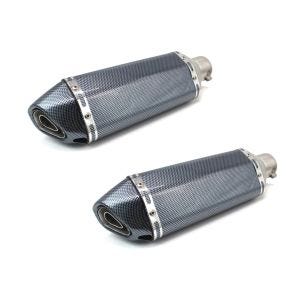 2x Auspuff Force für Suzuki SV 650 / S / X Schalldämpfer Carbon Look Spar-Set_1