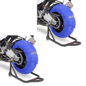 2x dekkvarmersett Laguna Seca 60-80°C egnet for forhjul og bakhjul 17 tommer i blått økonomisett