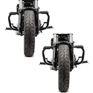 2x crashbars egnet for Harley Davidson Sportster Forty-Eight 48 (XL 1200 X) 10-20 Craftride Moustache svart økonomisett