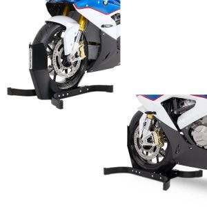 2x Vorderradhalterung ConStands Easy-Plus Motorradständer bis 21 Zoll schwarz-matt Spar-Set_1