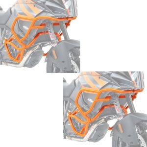 2x Sturzbügel Set für KTM 1290 Super Adventure R / S / T 17-20 oben und unten Schutzbügel orange Spar-Set_1