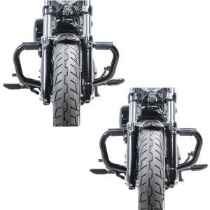 2x Sturzbügel Mustache II für Harley Davidson Sportster 1200 Iron 18-20 Schutzbügel schwarz Craftride Spar-Set_1