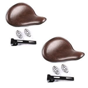 2x Bobber Schwingsattel Craftride Slim mit Federn für Custombikes in braun Spar-Set_1