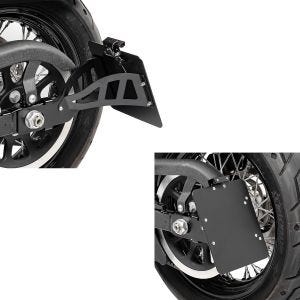 2x Seitlicher Kennzeichenhalter für Honda Shadow VT 600 C 88-00 Craftride schwarz Spar-Set_1