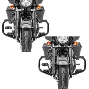 2x Sturzbügel für Harley Davidson Street Glide 09-20 Craftride Mustache schwarz Spar-Set_1