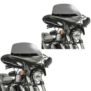 2x Batwing fairing egnet for choppere og spesialsykler Craftride med frontrute røykgrå sparesett