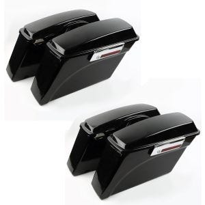 2x Seitenkoffer für Harley Davidson Road King Classic (FLHRC/I) 98-13 schwarz Craftride Spar-Set_1