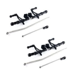 2x Vorverlegte Fußrastenanlage für Harley Dyna Street Bob 06-17 Craftride schwarz Spar-Set_1