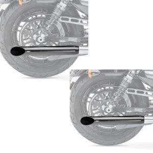2x Craftride Endschalldämpfer Suzuki Intruder VS 1400 / 800 / 750 / 600 Caferacer Turn Out schwarz Spar-Set_1