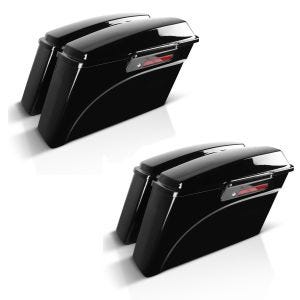 2x Seitenkoffer für Harley Davidson Road King (FLHR/I) 94-13 Black Latch Craftride Spar-Set_1