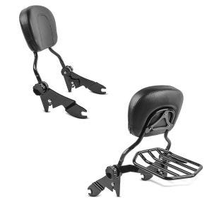 2x Sissybar Harley Street Glide (FLHX) 09-20 Craftride Fast Driver-L Flex inkl. Gepäckträger schwarz Spar-Set_1