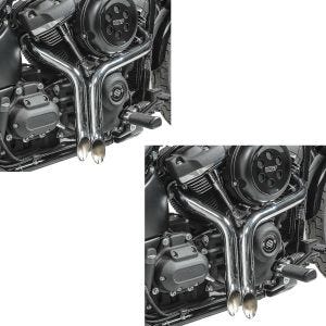 2x Craftride Auspuff Drag Pipe Endschalldämpfer Harley Davidson Sportster Dyna Softail Touring chrom Spar-Set_1