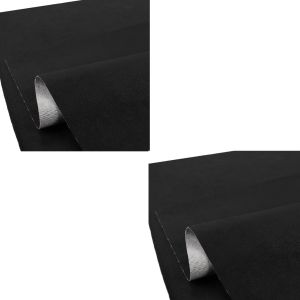 2x benktrekk i kunstskinn antiskli svart XL 140x100 cm setetrekk økonomisett