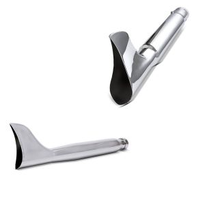 2x Craftride Auspuff Fishtail Endschalldämpfer rechts universal chrom Spar-Set_1