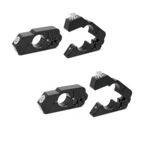 2x Bremshebelschloss 22 mm Lenker Griffschloss 9x4 cm BS-Motoparts schwarz Alu Spar-Set_1