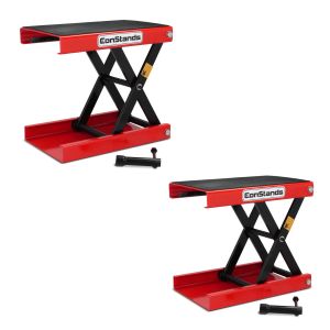 2x Hebebühne ConStands Mid-Lift M Motorradheber für Harley und Chopper bis 500 kg in rot Spar-Set_1