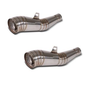 2x Auspuff GP Schalldämpfer Edelstahl Universal mit DB-Killer Spar-Set_1