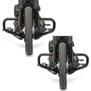 2x Sturzbügel Mustache für Harley Softail Street Bob / Low Rider 18-21 schwarz Craftride Spar-Set_1