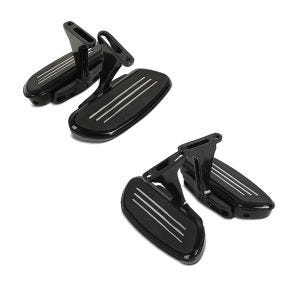 2x Sozius Trittbretter Harley Davidson Touring 93-21 Craftride CF2 mit Halter schwarz Spar-Set_1