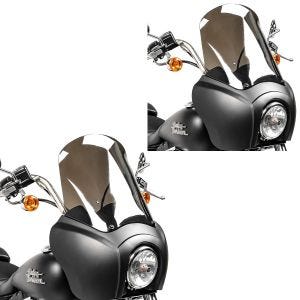 2x Frontverkleidung für Harley Dyna Low Rider / Street Bob Craftride MG5 mit Scheibe schwarz-matt rauchgrau Spar-Set_1