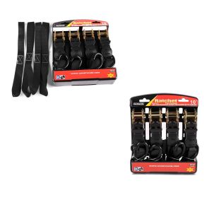 2x Spanngurt Set ConStands mit Ratsche und Haken inkl 4x Zurrschlaufe in schwarz Spar-Set_1