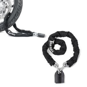 2x Motorrad Kettenschloss Tourtecs KS1 Motorradschloss 1,15m in schwarz Spar-Set_1